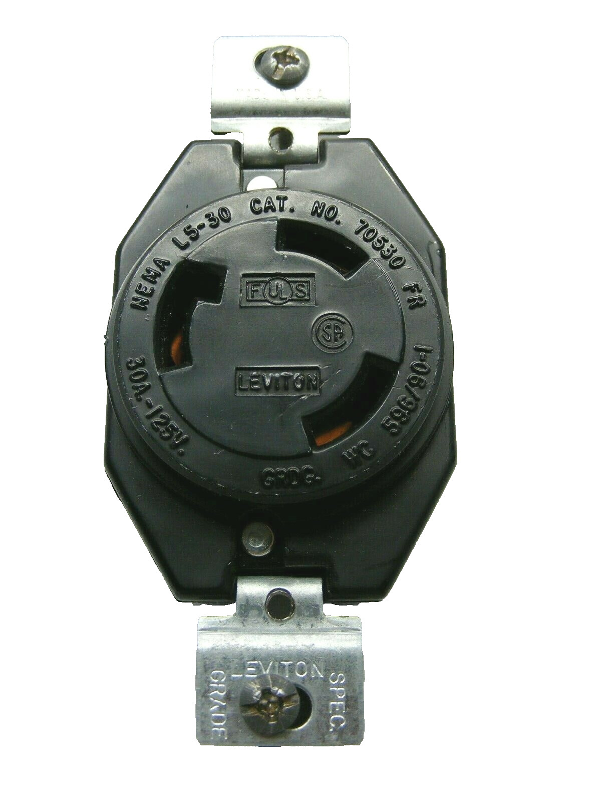 Leviton 70530-FR Locking Receptacle NEMA  2P 3 Cable Black 30 Amp 125 Volt