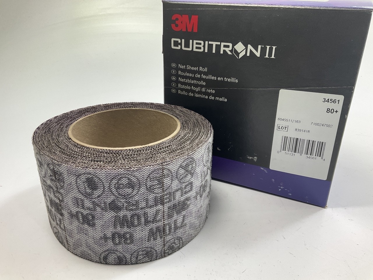 3M 34561 Cubitron II Net Sheet Sanding Roll 80+ Grit , 70 Mm X 10 M, Hook-it