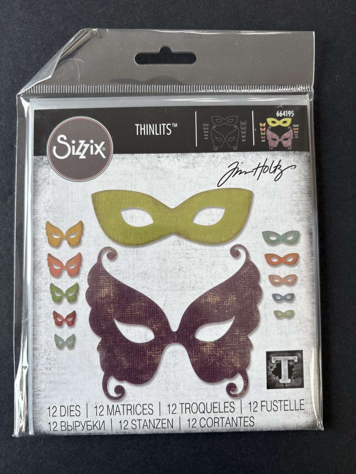 Tim Holtz Masquerade Mask Set Metal Cutting Dies Thin Die Sizzix 664195