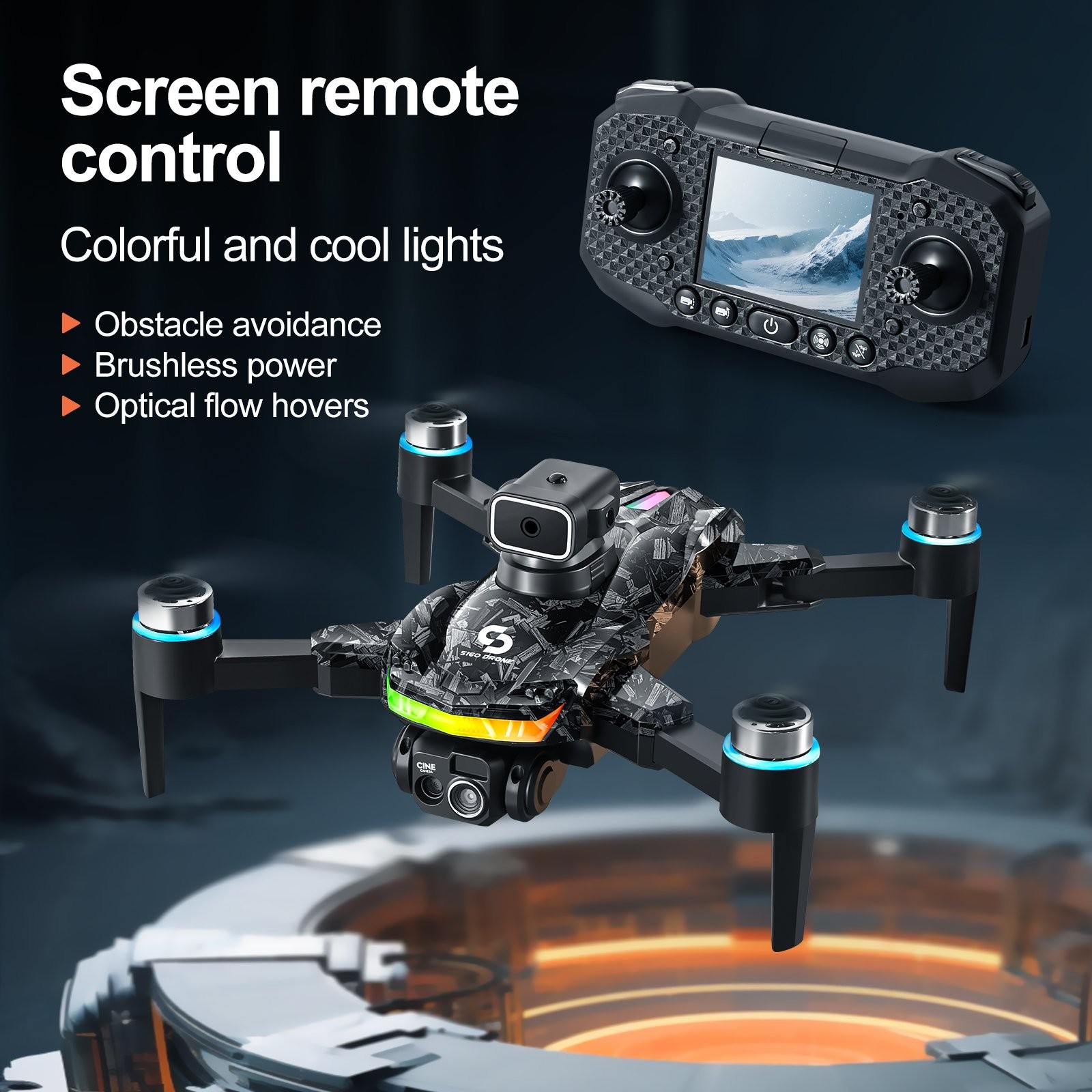 S160 8K Drone with Screen, HD Photography, Obstacle Avoidance, Foldable Model