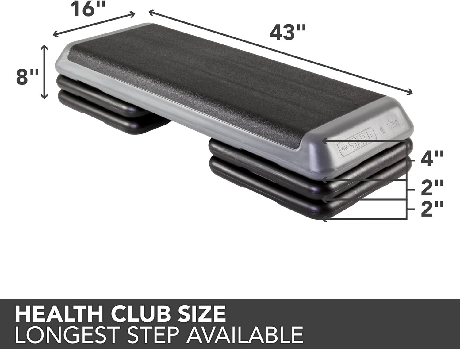 Durable Step Exercise Platform with 4 Height Options for Customizable Workouts