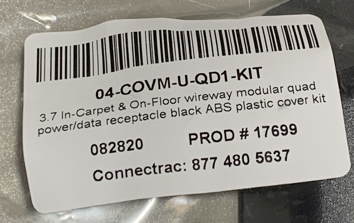 Connectrac 3.7 Power/data Receptacle Plastic Cover Kit