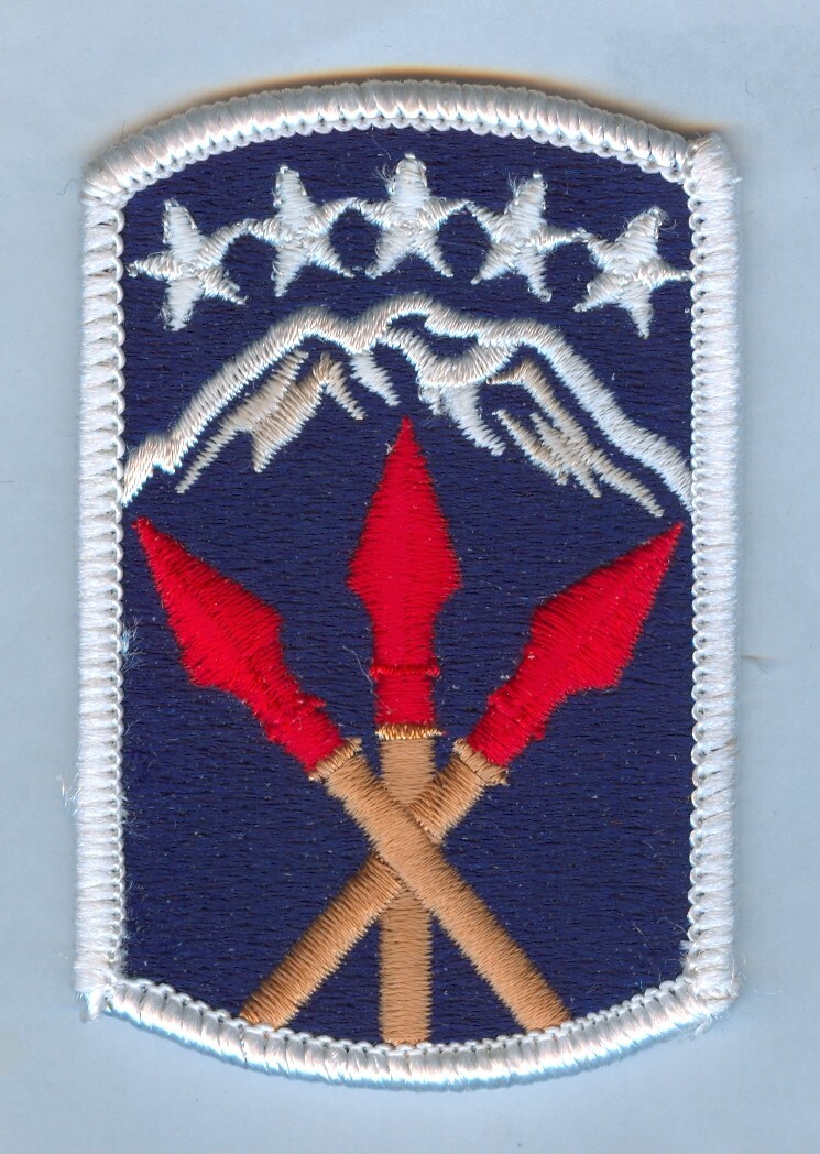 NEW ISSUE SSI:  593d SUSTAINMENT BRIGADE (THICK SPEAR SHAFT) ..... A NICE VAR