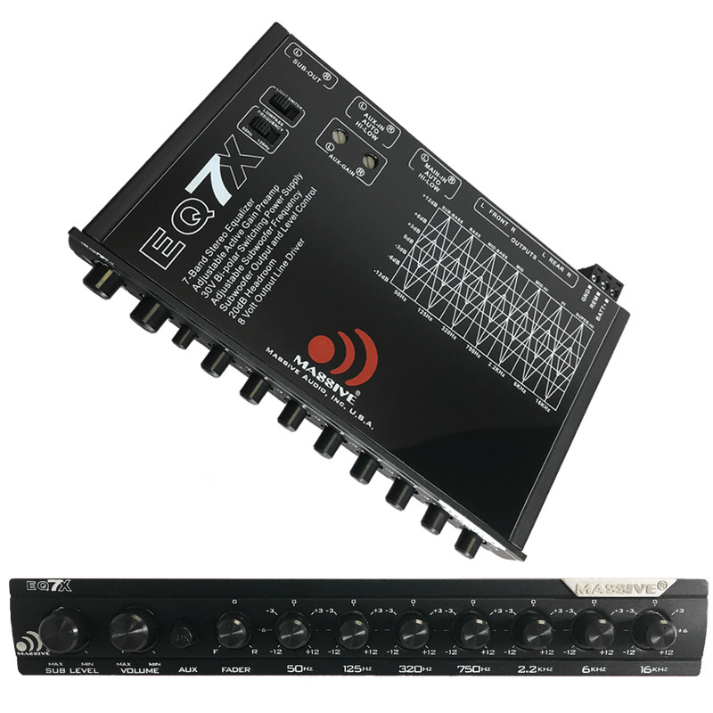 Massive Audio EQ7X 7 Band Car Audio Graphic Equalizer 8 Volt New