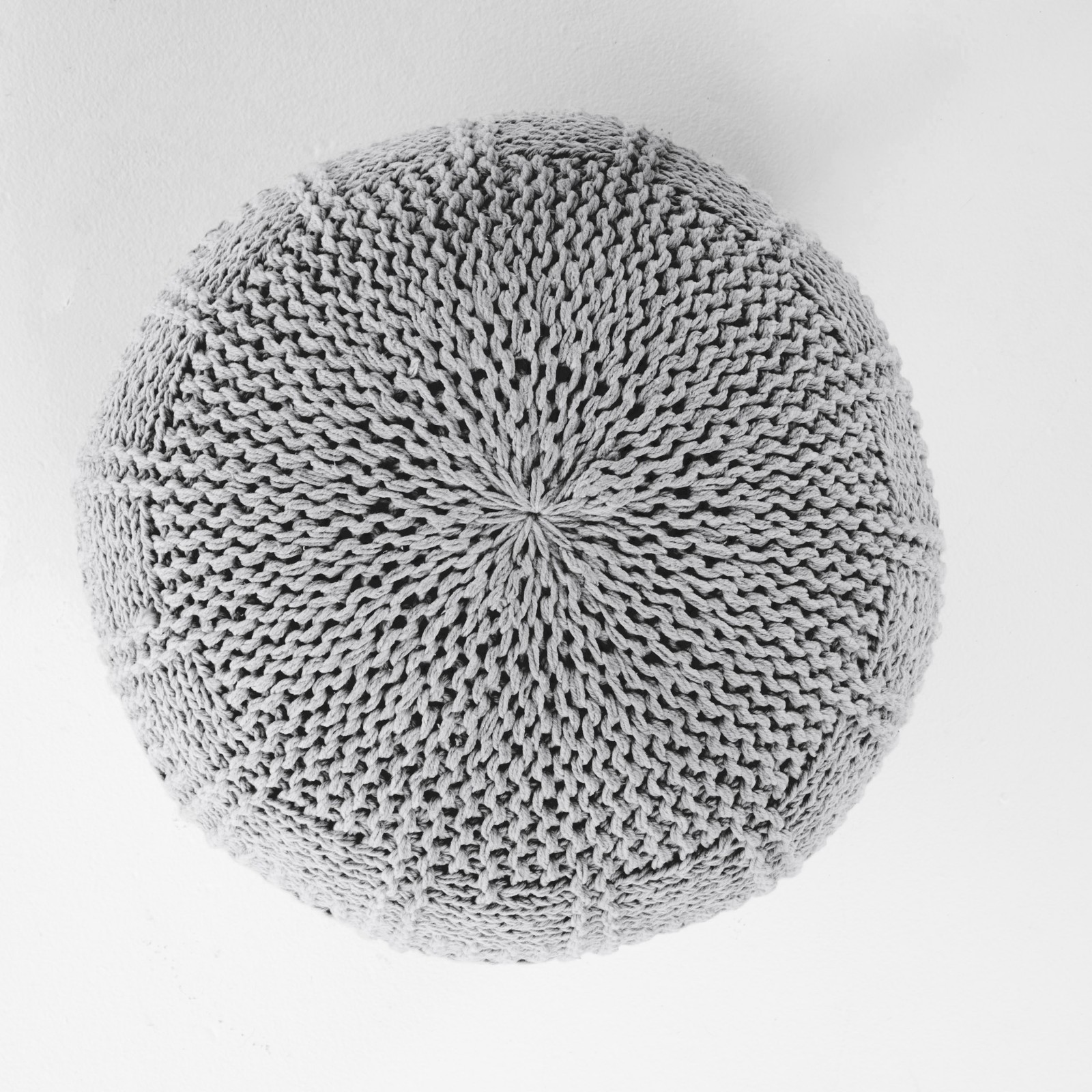 Yuny Knitted Cotton 20 x 20 Round Pouf