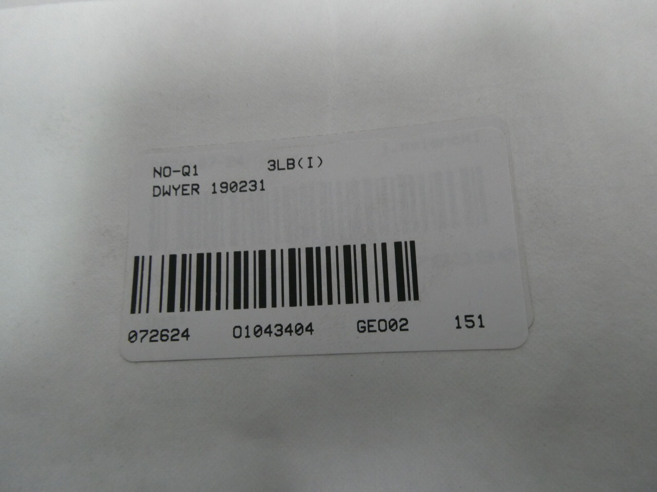 Dwyer 190231 Differential Pressure Switch