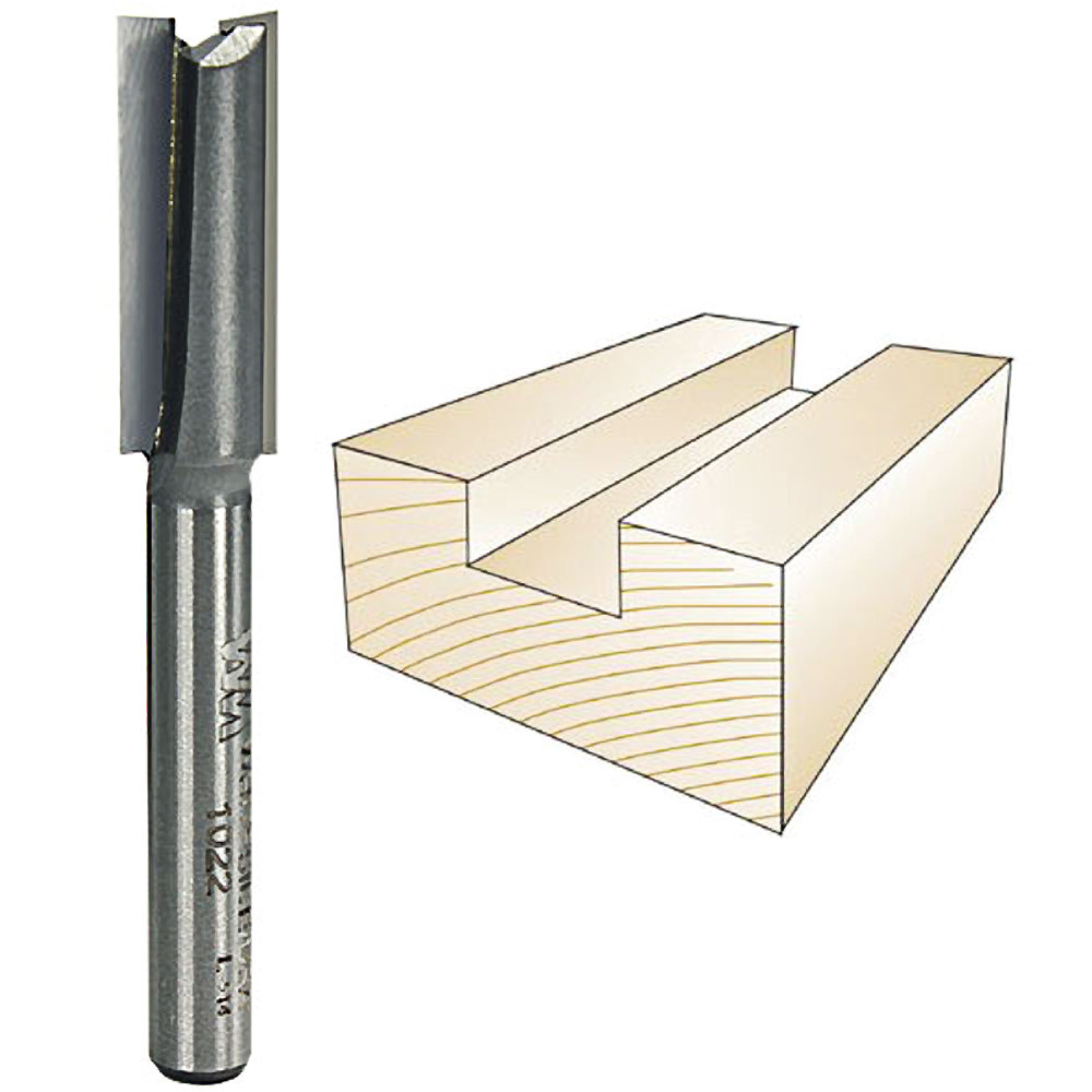 Whiteside Straight Bit, 1/4 in. SH x 3/8 in. CD x 1 in. CL