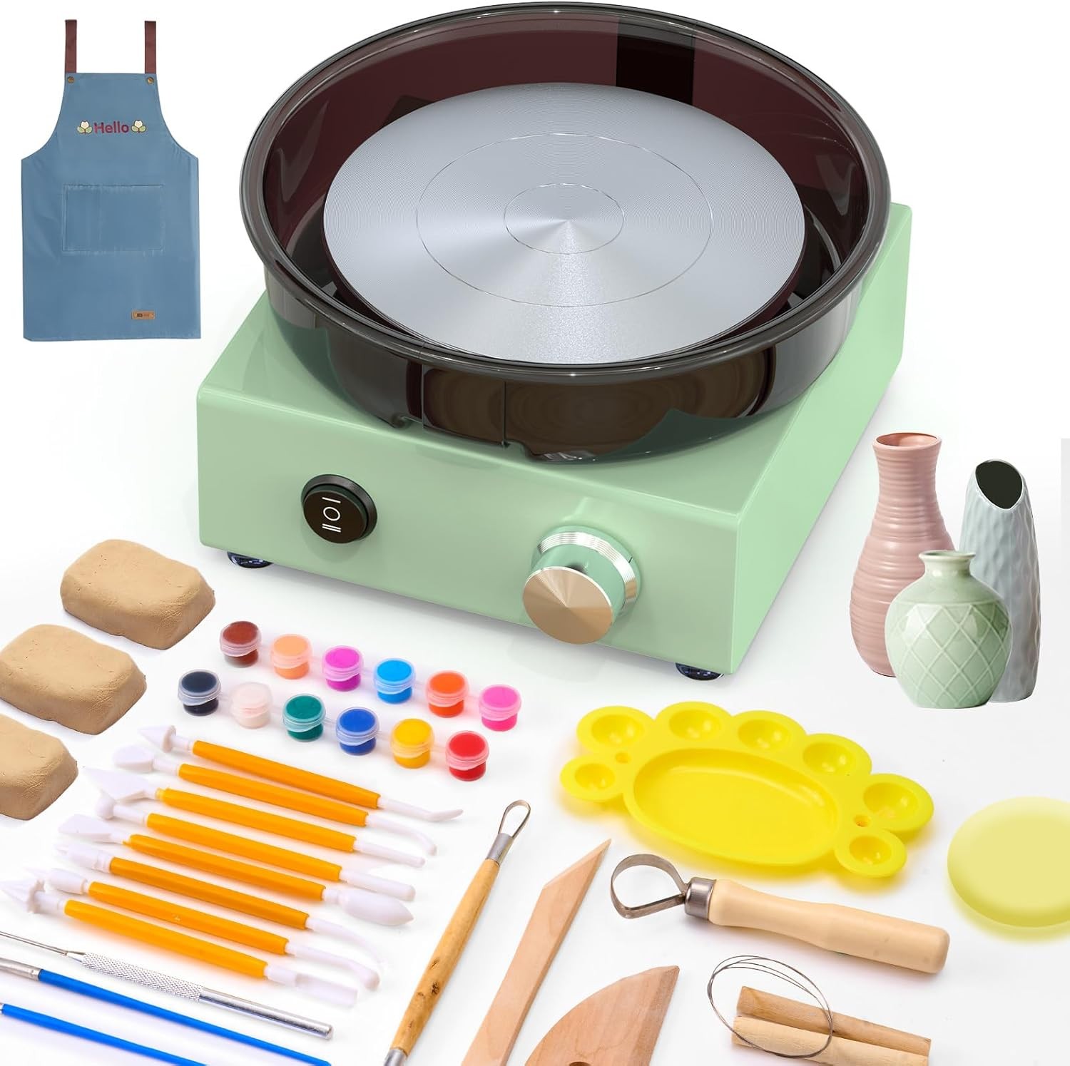 Mini Pottery Wheel Kit 6 Inch Two Way Rotation Clay Turntable