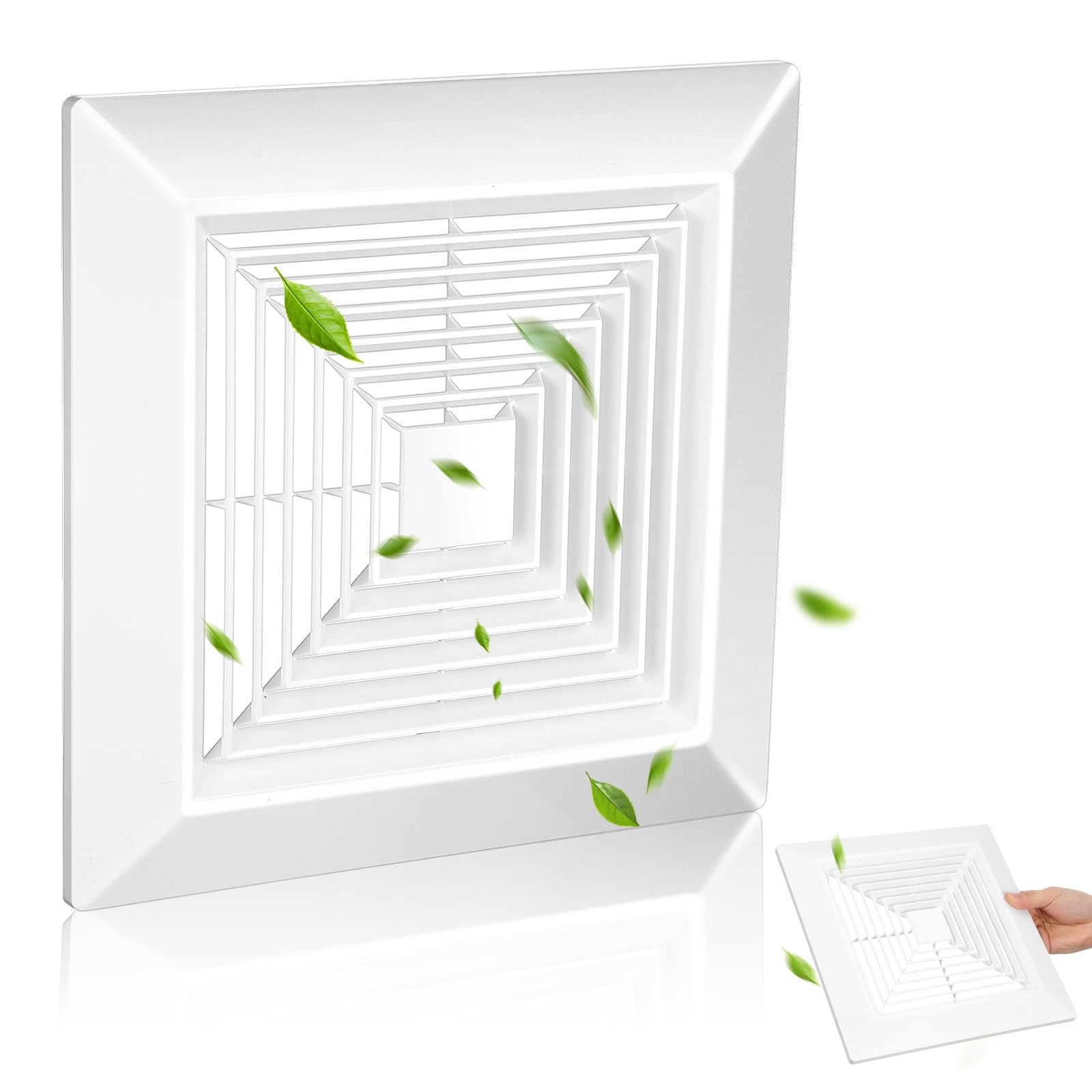 Niyangle White Square Bathroom Exhaust Fan Cover Spring 10. 5 X10. 5