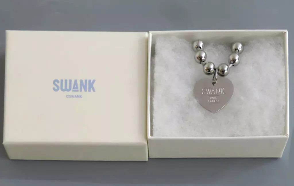 Paradox Live Swank Heart Tag Silver Necklace 2.5cm Icon Used Accessory
