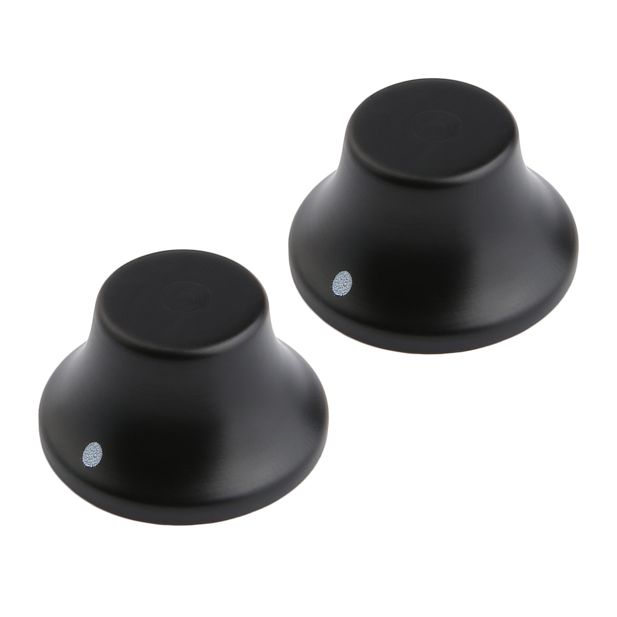 2pcs Ebony Wood Knobs LP ST Bell Knobs Guitar Bass Top Hat w/ Indicator Dot