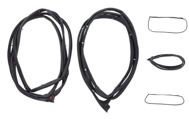 Front Driver and Passenger Side Door Seal Rubber Gasket Weatherstrip for