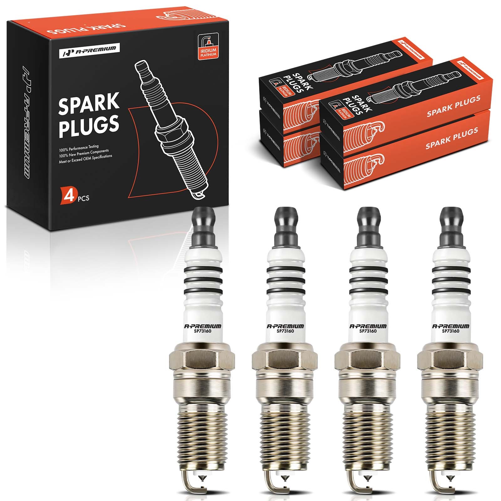 A-Premium 4x Iridium & Platinum Spark Plugs for Ford Focus 00-04 Escort Mercury
