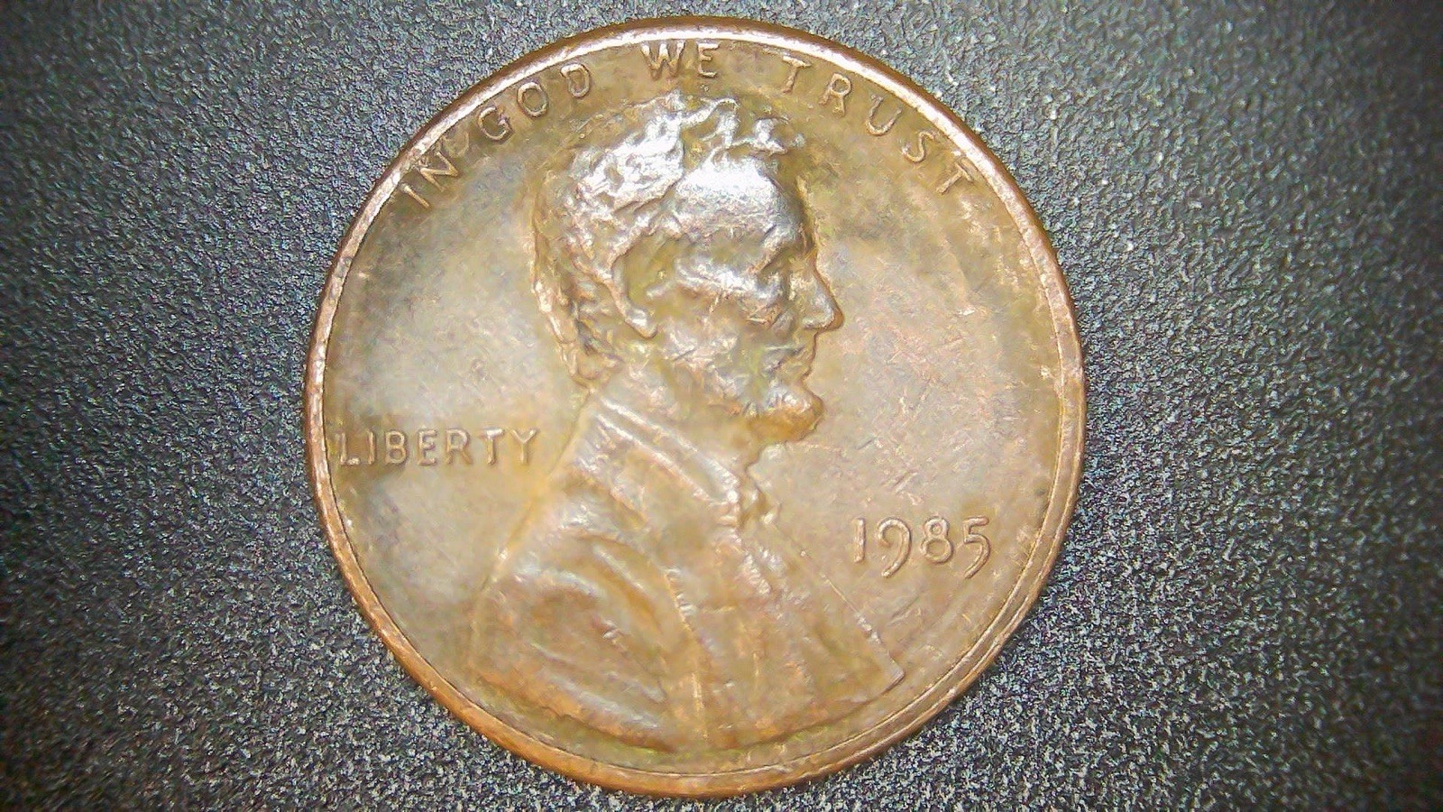 1985 P Lincoln Cent, Cracked Die On The Reverse.