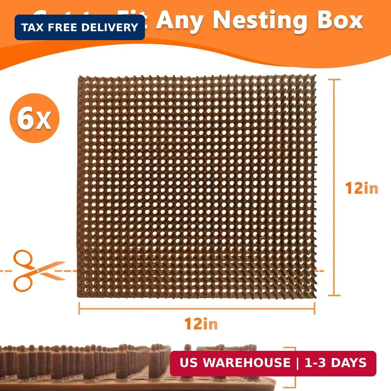 6 Pack Chicken Nesting Pads, Reusable Nesting Pads for Chicken Coop, 12
