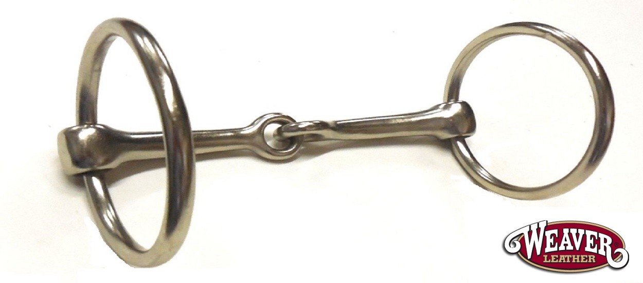 Ring Snaffle Bit Nickel Plated Malleable Iron 5-1/4" Mouth by Weaver Free Ship