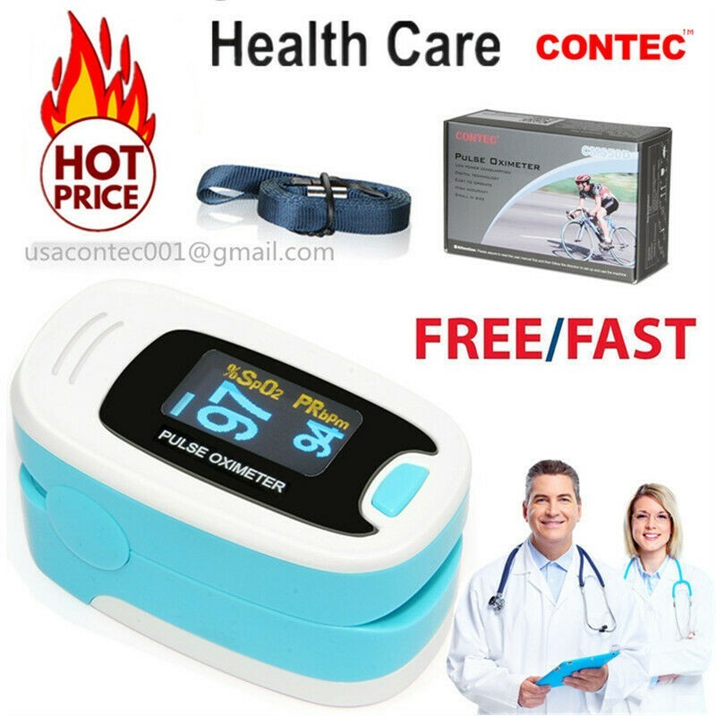 Finger Pulse Oximeter Blood Oxygen Monitor SpO2 Heart Rate Tester Free Bag USA