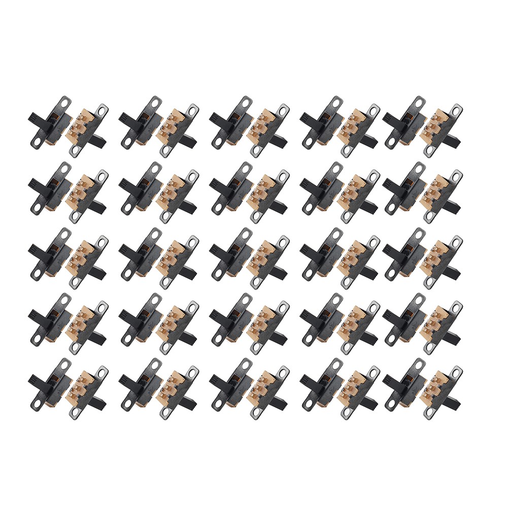 50Pcs 8mm Vertical Slide Switch SPDT 2 Position 3 Terminals PCB Panel Latching