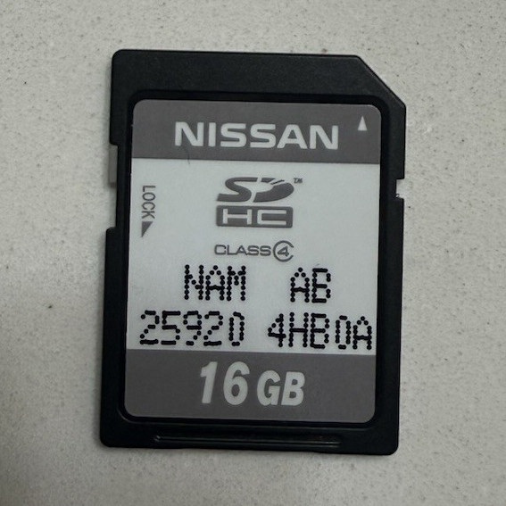 Nissan / Infiniti SDHC SD Memory Card 16GB Class 4 High Capacity MPN 25920 4HB0A