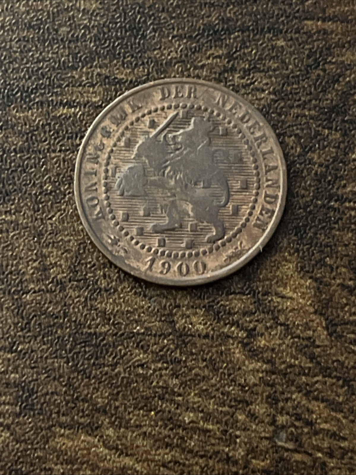 1900 Netherlands 1 One Cent Rare Bronze Actual Coin TB9662*