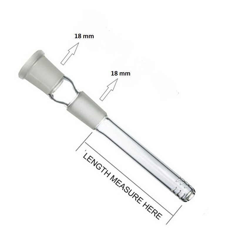 3 Pieces 6 Cuts Glass Downstem 18MM Female/18MM Male 2.5'' to 5.5'' Length