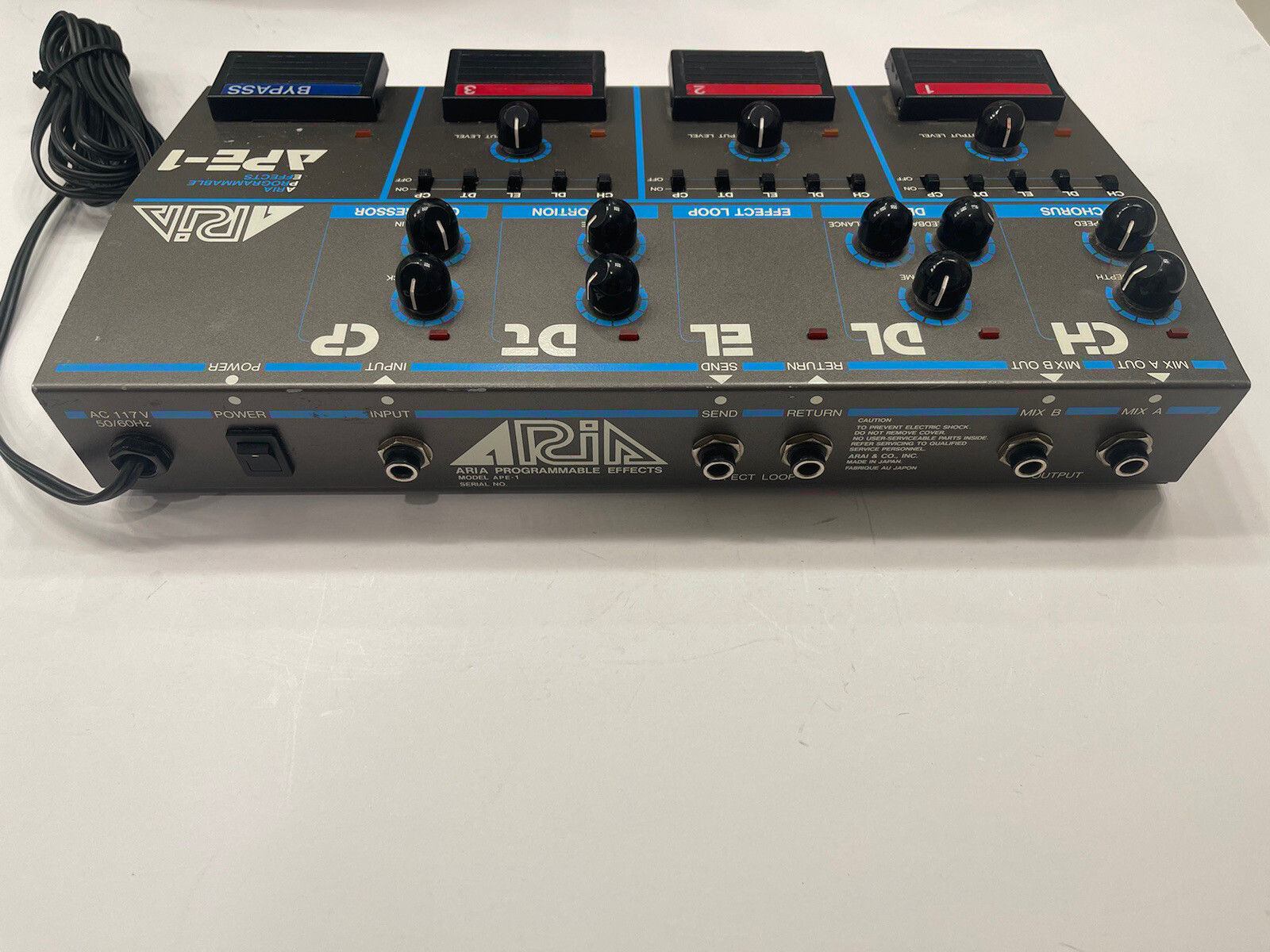 Aria APE-1 Chorus Delay Distortion Compressor Rare Vintage Multi Effects Pedal