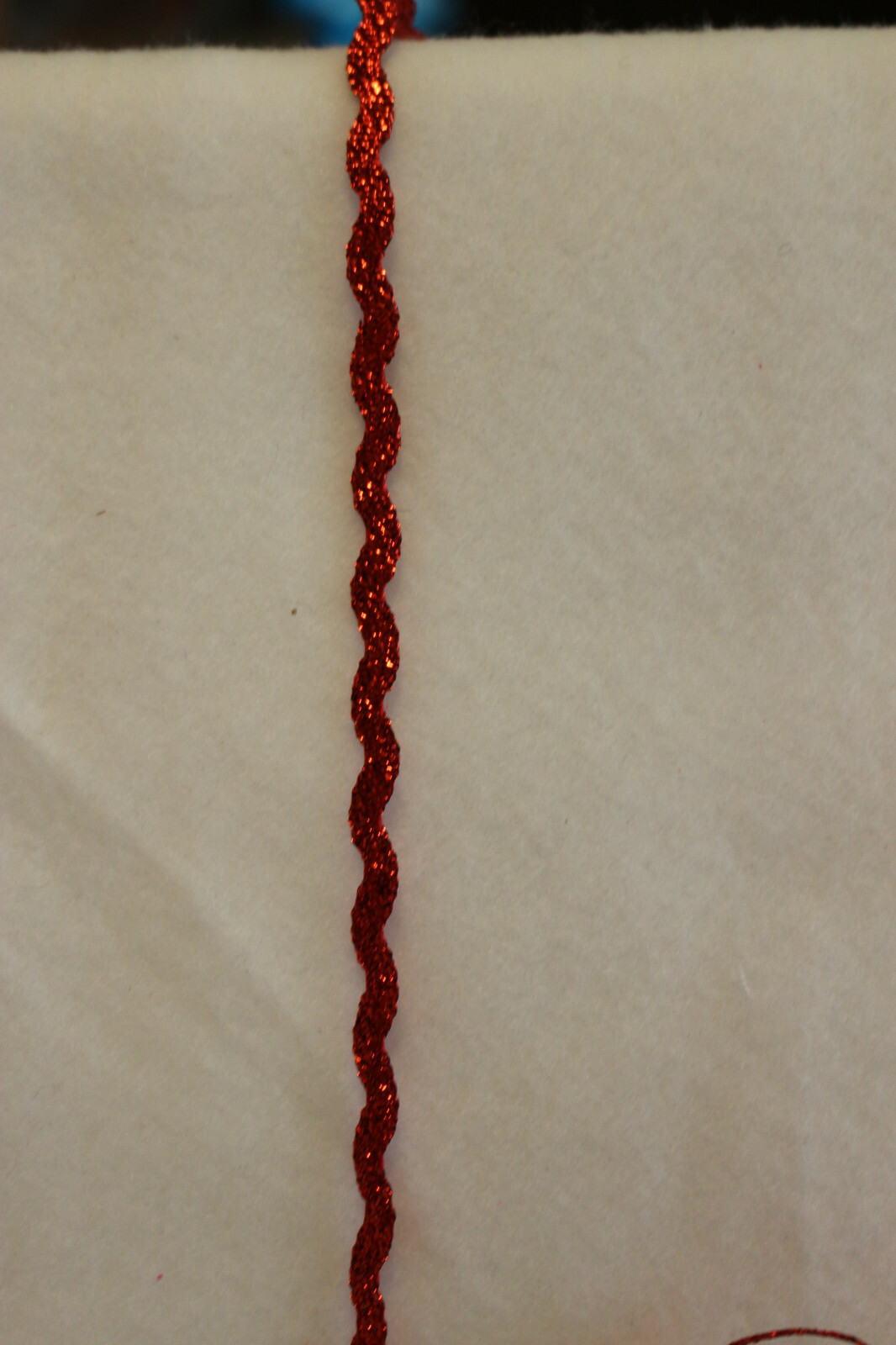 Glitter red rick rack craft doll trim 8 yds