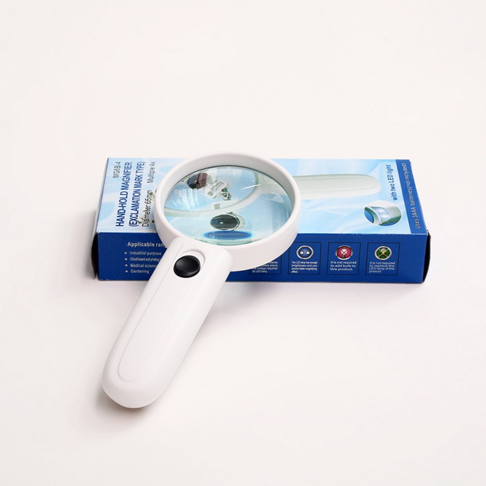 3X Led Glass With Plastic Handle Lightweight Handheld Magnifier