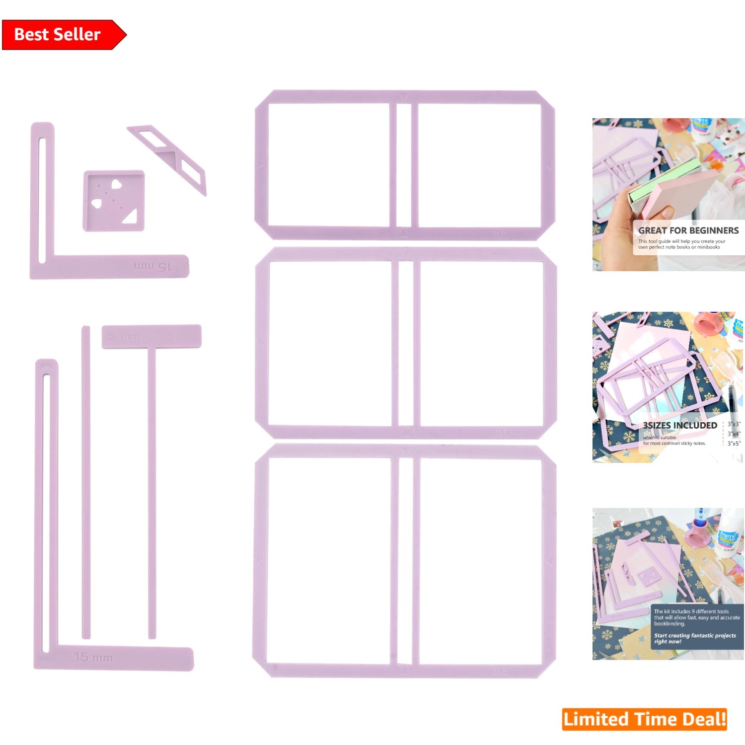 Versatile 9Pcs Scrapbooking Tools - Custom Stencils & Guide for Unique Projects