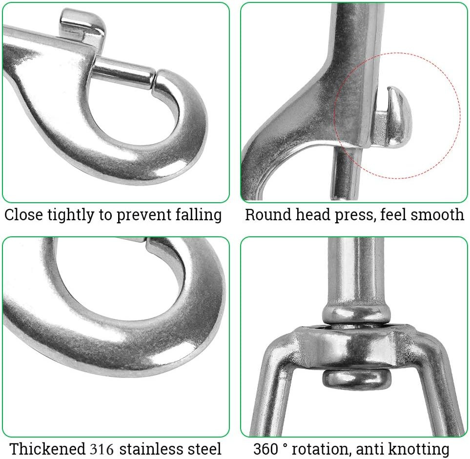 Double Ended Bolt Snap Hooks, Stainless Steel Double End Heavy Duty Trigger Snap