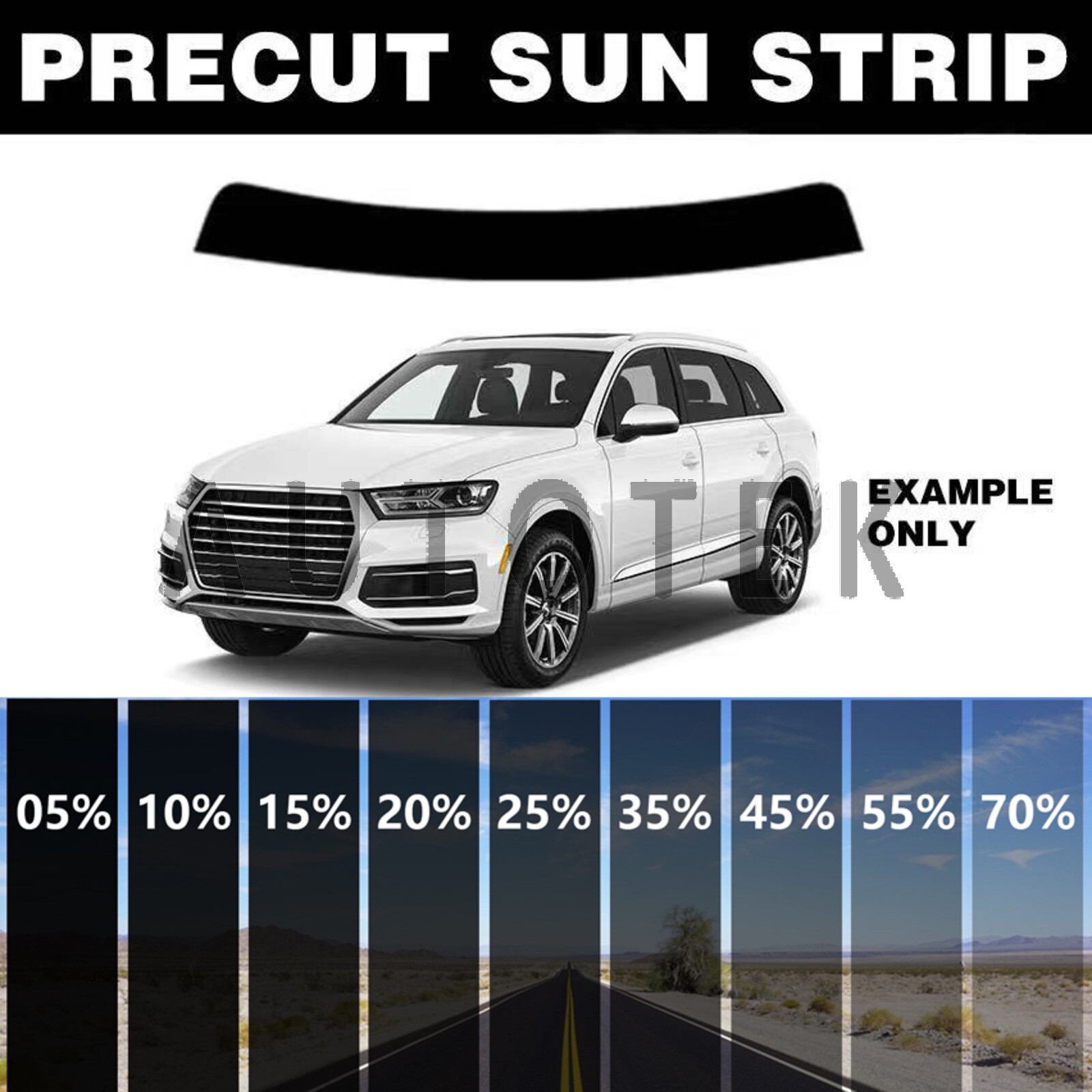 Precut Sun Strip Window Tint Auto Glass Film For Chrysler Pacifica 2017-2024