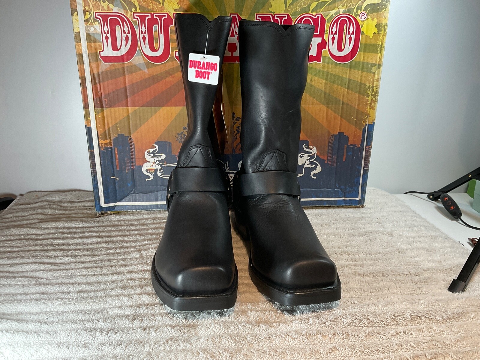 NOS DURANGO Men's Black Biker Leather Engineer Harness Boot DB510 Multiple Size
