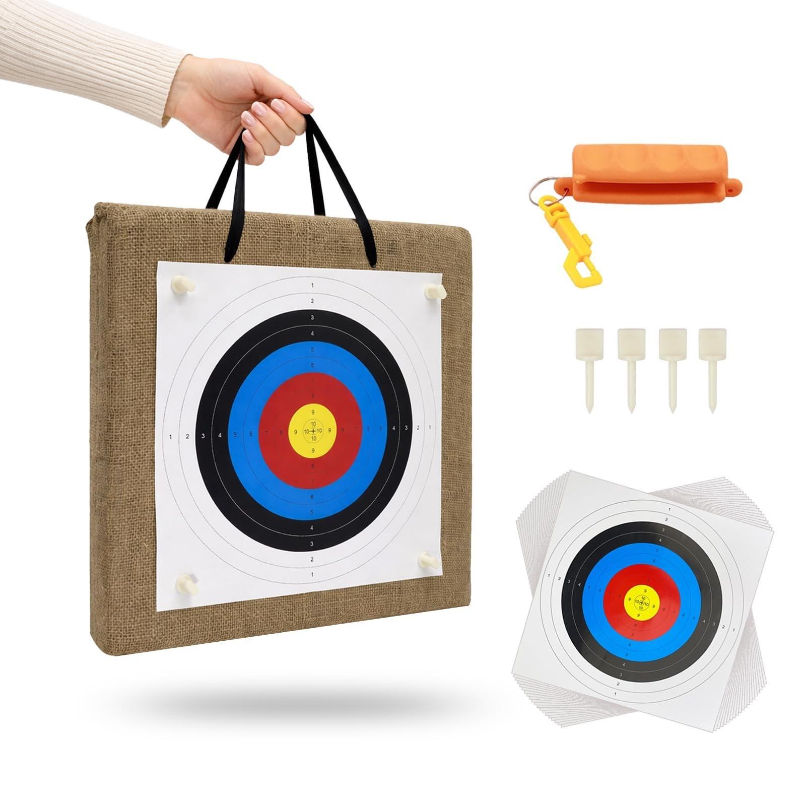 20" Durable Straw Archery Target for Backyard Practice, Easy Arrow Removal, High
