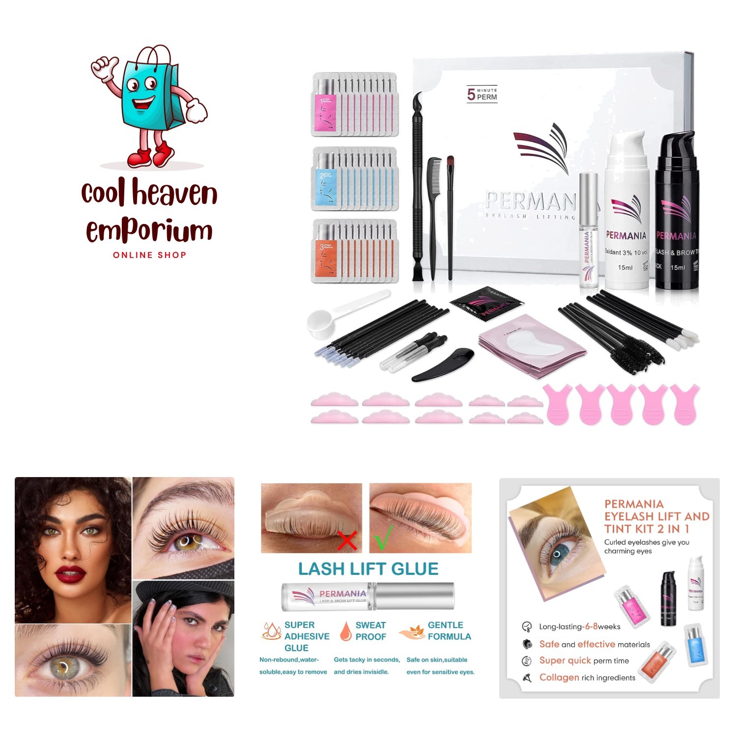 Lash Lift with Black Color Kit, Quick Eyelash & Brow Lamination 15 Mins Color...
