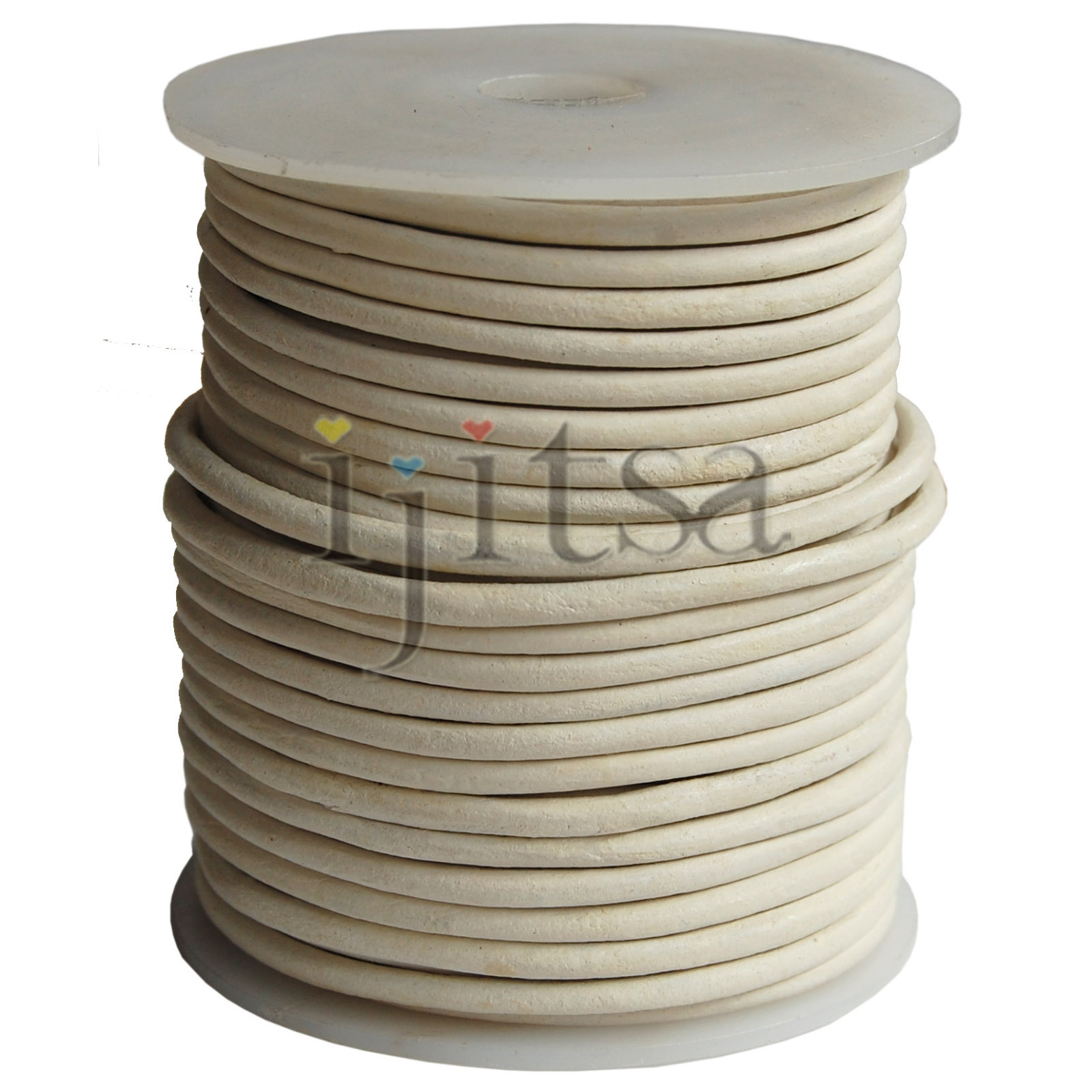 3mm Off White genuine leather cord 5-yard section (spool is not included)