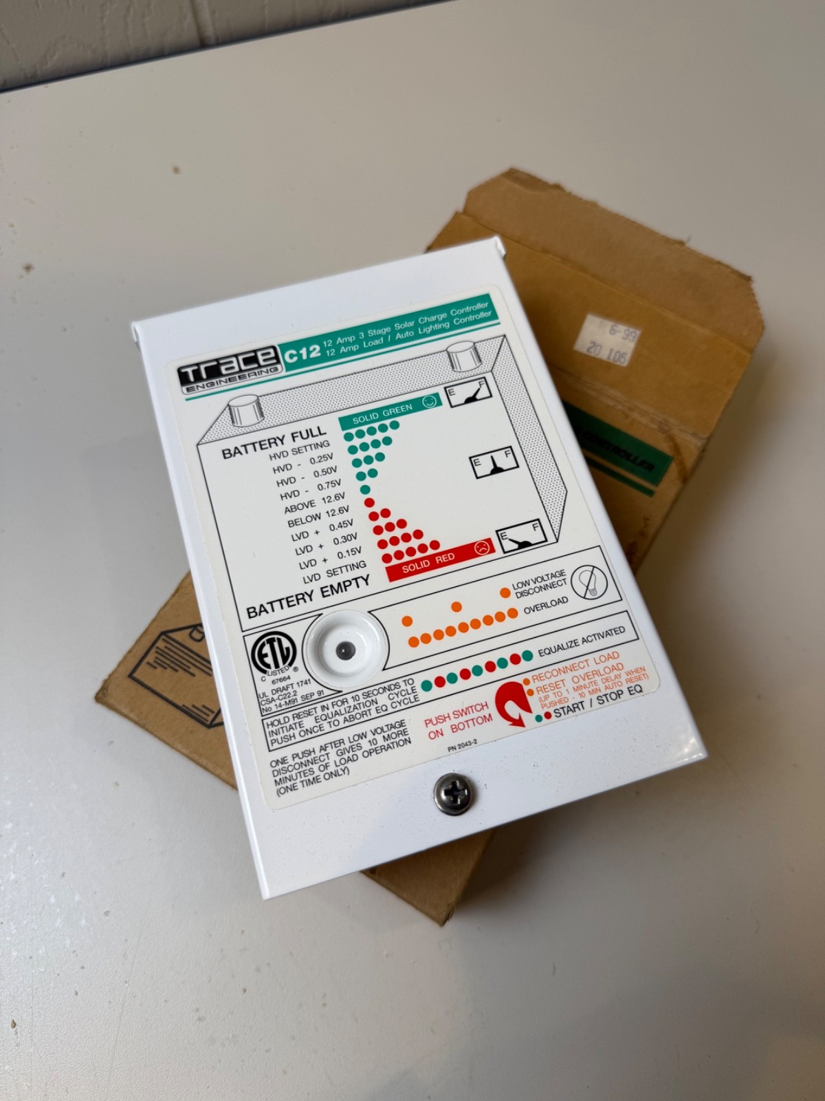 Trace Engineering C12 PWM Solar Charge Controller Lighting Load