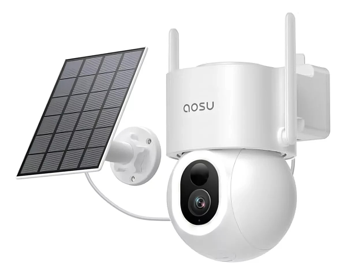 AOSU Security Solar Camera 3K/5MP 400-Lumen 360° Pan/Tilt IA Detection Nigth V