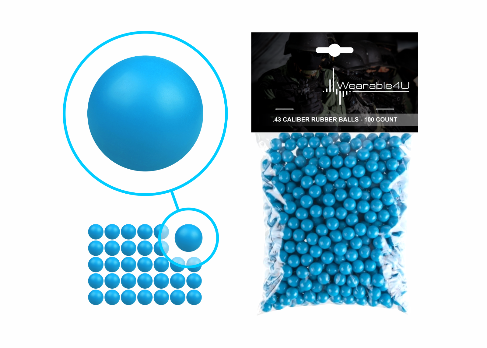Wearable4U New Reusable Training Rubber Balls for Paintball Guns