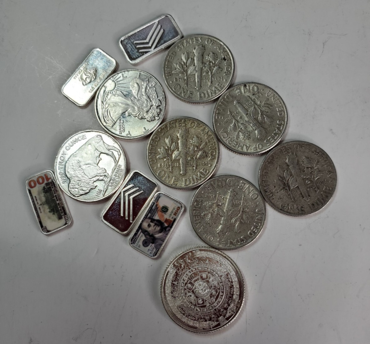 Silver Ingots And Silver Dimes
