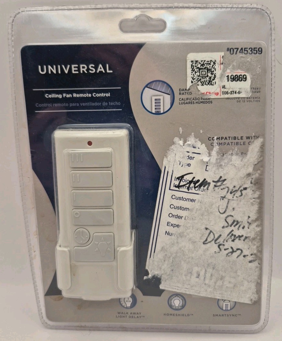 Harbor Breeze Item 0745359 Handheld Universal Ceiling Fan Remote Control