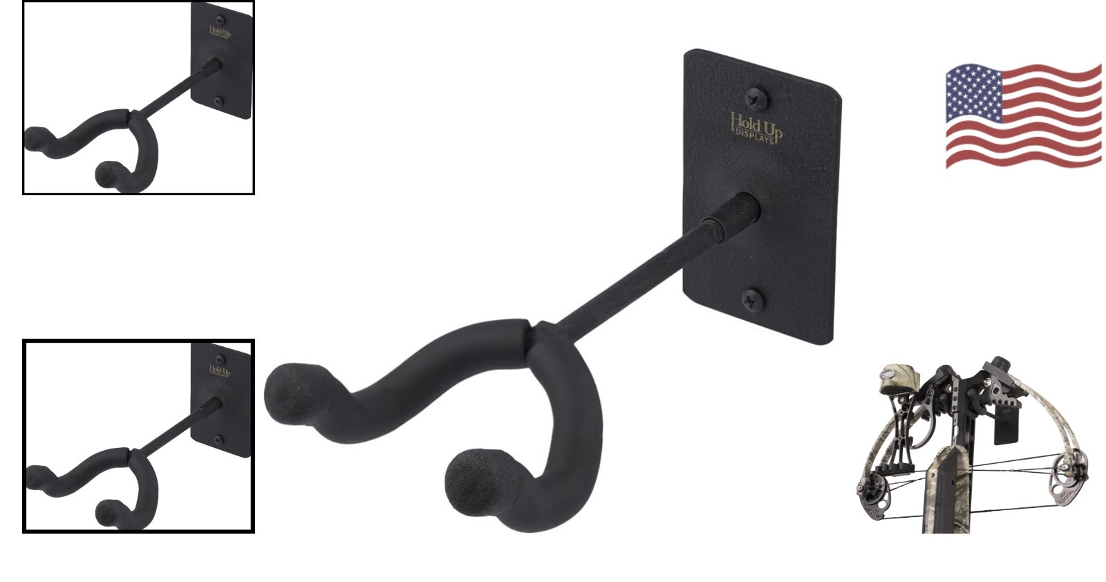 Versatile Crossbow Holder with Pivoting Cradle - Ideal Flat Wall Display