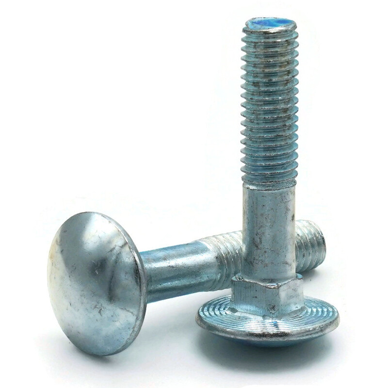 M8-1.25 Carriage Bolts Metric DIN 603 Class 4.6 Zinc Plated Steel -Pick Size+QTY