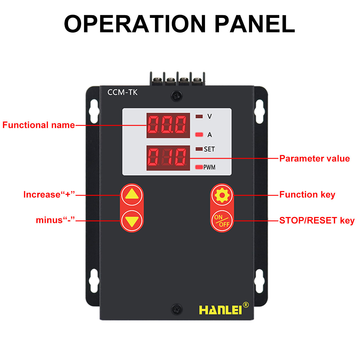 DC 12-80V 30A Motor Speed Controller Digital Display Slow-Start/Stop Control