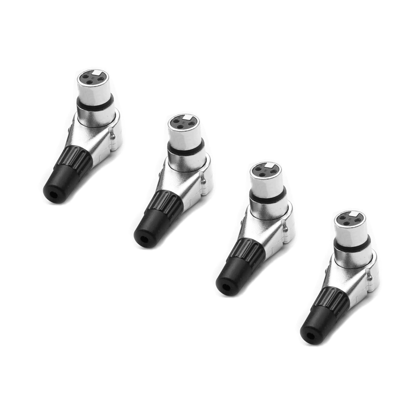 Pack of 4 Adjustable Right Angle 3 Pin XLR Female Connector Positions Adapter