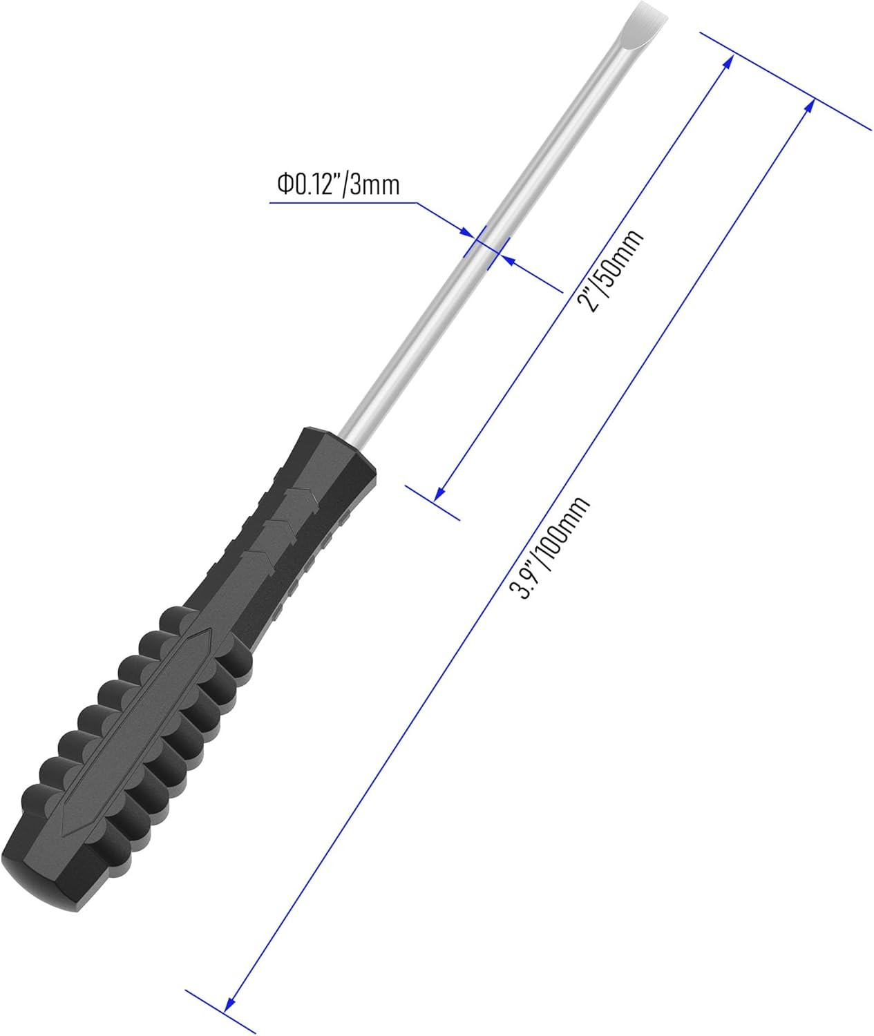 2Pc Mini Slotted Screwdriver 3Mm Flat Head Precision Repair Tool 100Mm Long