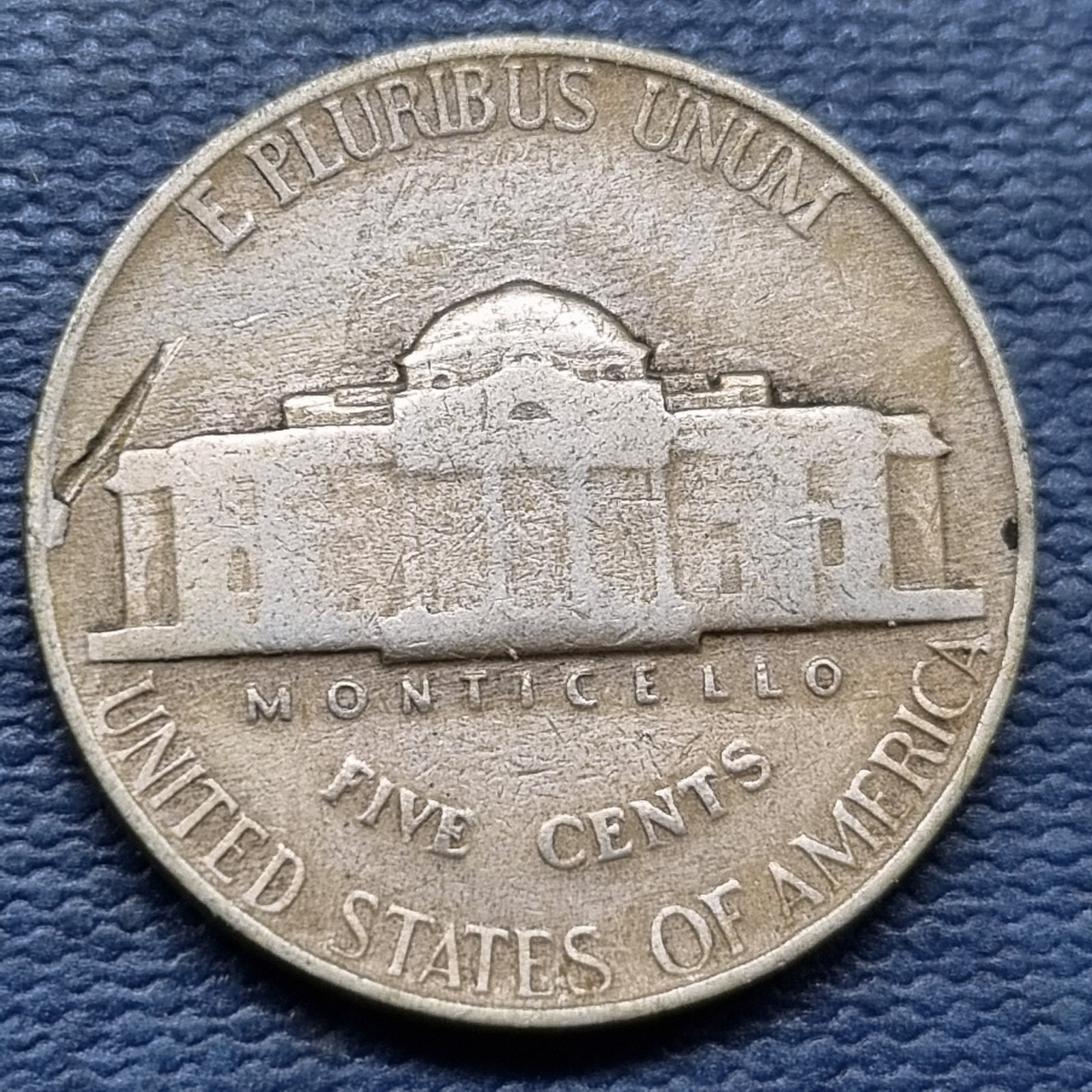 1946 Jefferson Nickel - ERROR - Lamination Error - Circulated #94571