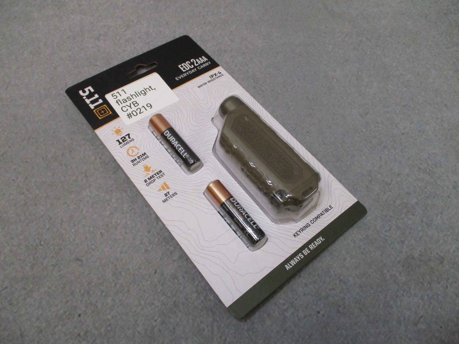5.11 Tactical EDC 2AAA Flashlight 127 Lumens Water Resistant New w/ Batteries