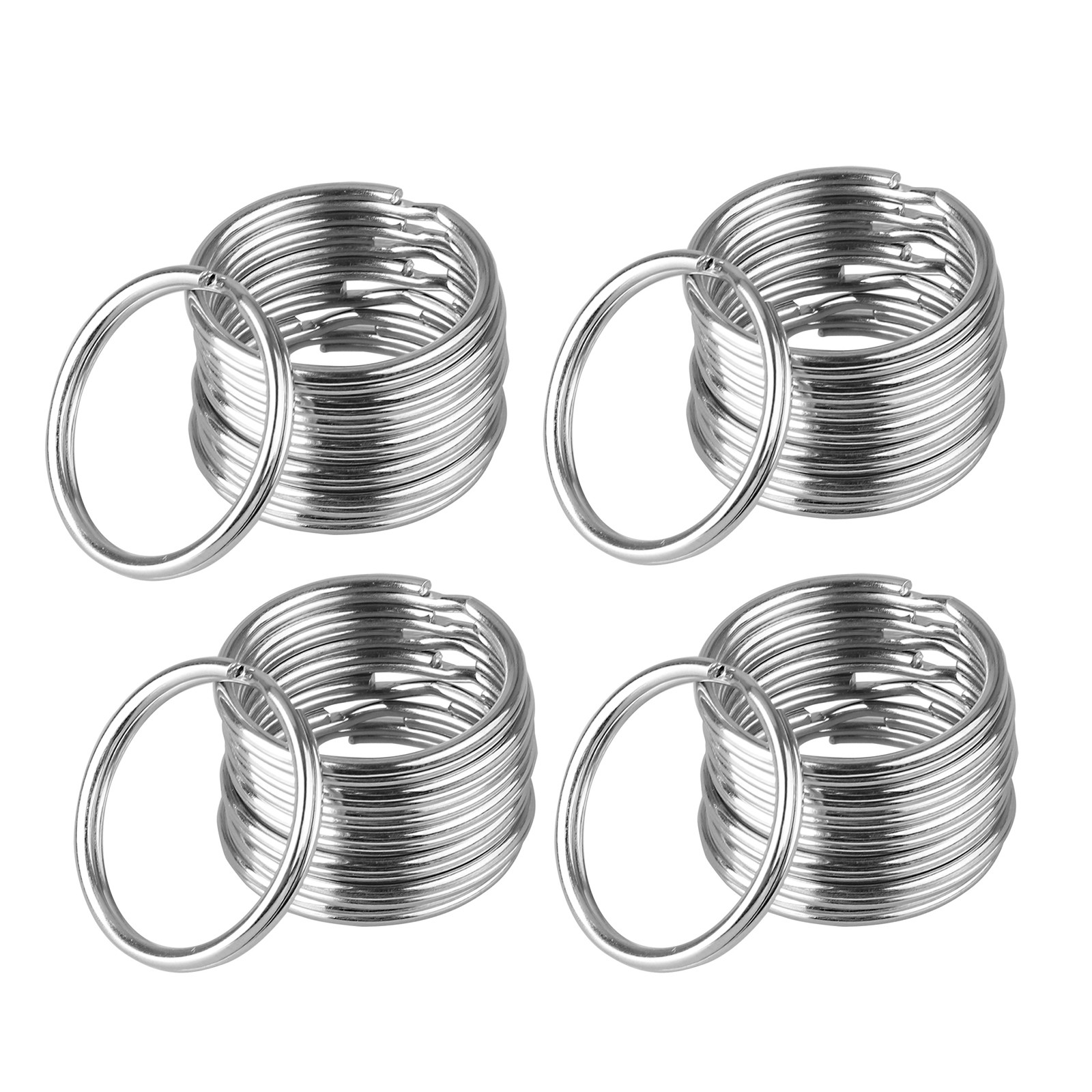 100pcs 25mm Iron Metal Flat Key Ring Split Ring Keychain Split Keychain