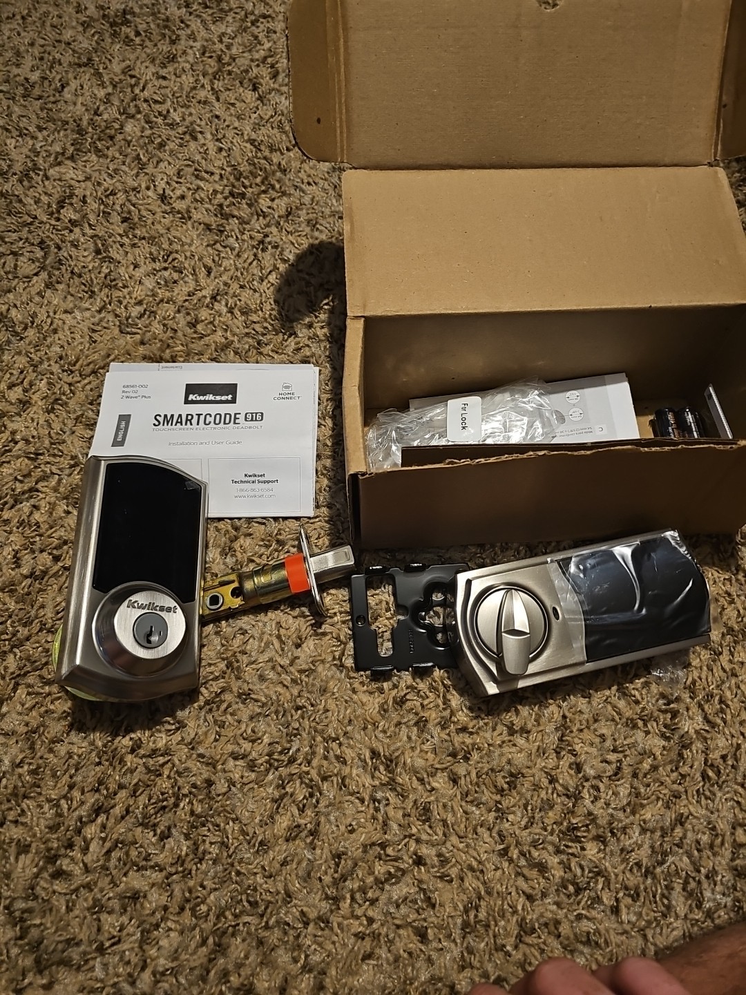 Kwikset SmartCode 916 Z Wave Smart Lock Keyless Touchscreen Satin Nickel No Keys