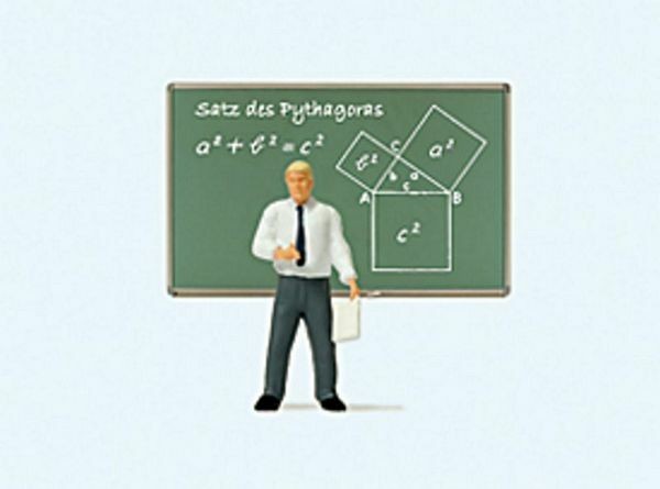 Preiser 29107 HO Scale Male Teacher With Blackboard Displaying